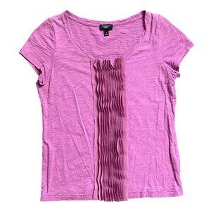 Talbots Ruffle Front Tee Women’s Petite Pink